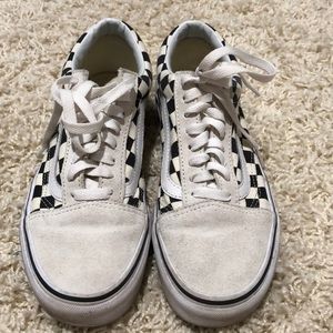 Vans shoes white with checkers